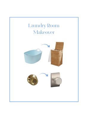 Upgraded laundry room door knobs and laundry baskets